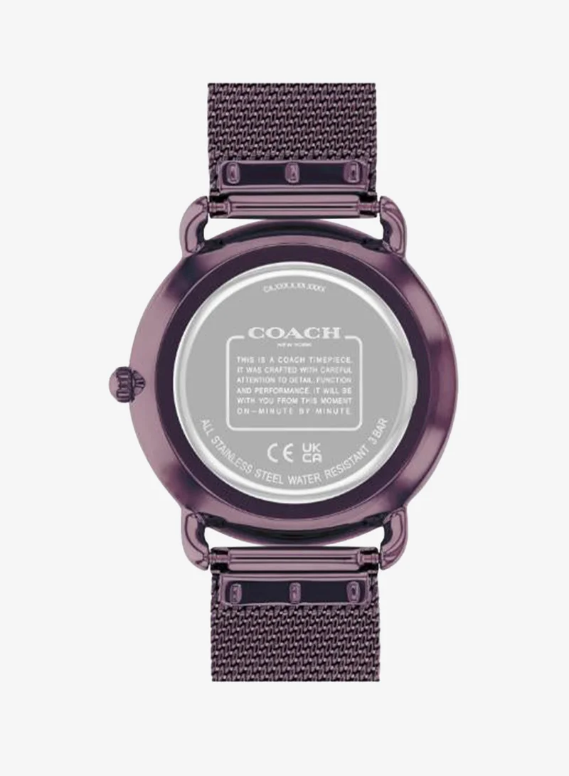 COACH 2-Hand Elliot Collection Quartz Movement Watch For Women With Purple Stainless Steel Bracelet - 14504211