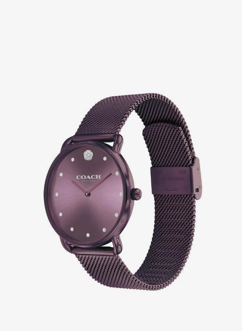 Coach  2-Hand Elliot Collection Quartz Movement Watch For Women With Purple Stainless Steel Bracelet - 14504211 for Women | Best Price UAE