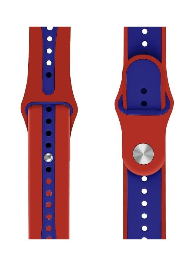 NIBEMINENT Replacement Watchband for Apple Watch Series 7/6/5/4/3/2/1/SE 38/40/41mm Red Orange/Blue - Image 2
