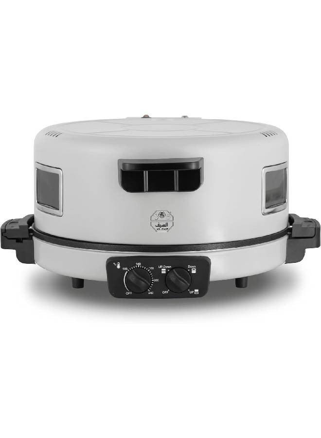 ALSAIF-ELEC Non-Stick Surface Bread Making Machine Multi-Use With Variable Plates 40 cm 2400 W E064004 Light Grey - Image 1