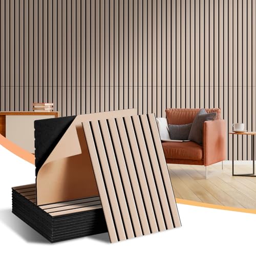 laapee Acoustic Panels 24 Pack: 32 Sq Ft Coverage - Self-Adhesive 3D Soundproof Tiles for Walls, 16x12 Inch, Home Theater & Studio Treatment (Camel) - Image 1