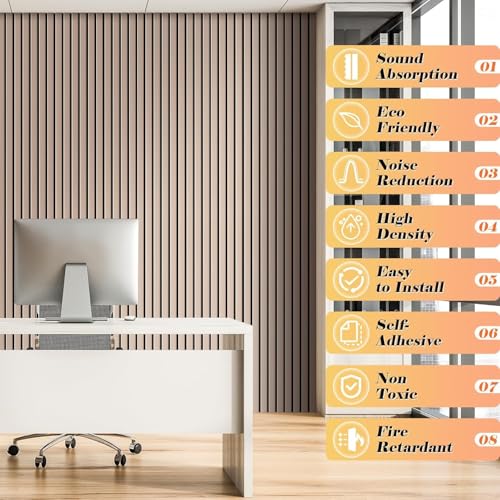 laapee Acoustic Panels 24 Pack: 32 Sq Ft Coverage - Self-Adhesive 3D Soundproof Tiles for Walls, 16x12 Inch, Home Theater & Studio Treatment (Camel) - Image 3