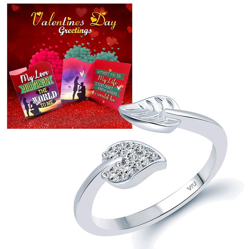 VFJ VIGHNAHARTA FASHION JEWELLERY Vighnaharta valentine day gift valentineday gift for her gift for him gift for women gift for men Valentine Special Greeting Card with Envelope with Adjustable Ring for Your Loved Ones VFJ1547FRRGC4