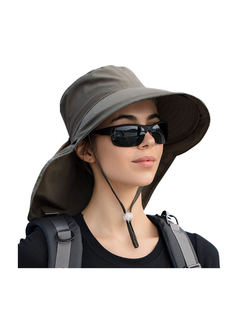 KASTWAVE Sun Hat Women Summer UV Protection Wide Brim Sunhats UPF 50 Outdoor Bucket Cap with Neck Protection Adjustable Chin Strap for Gardening Walking Hiking Beach - Image 1