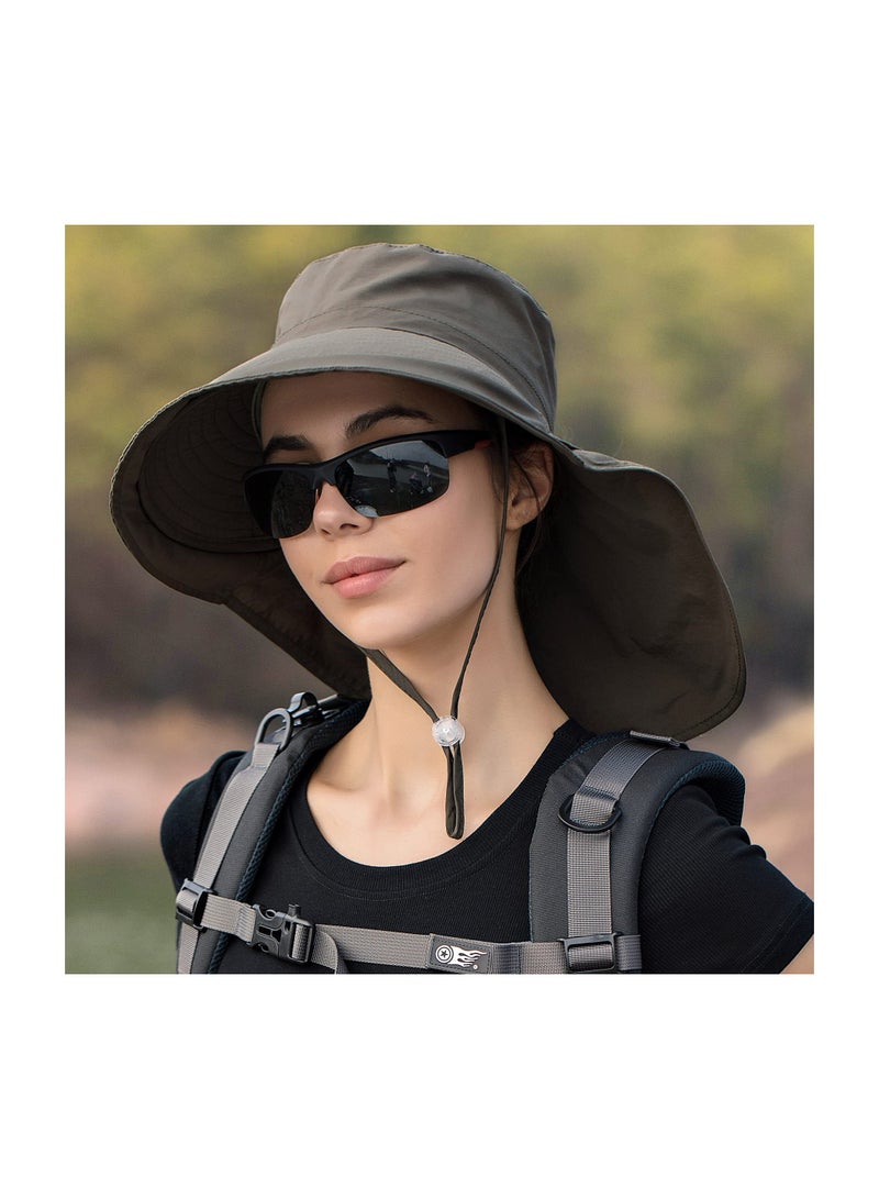 KASTWAVE Sun Hat Women Summer UV Protection Wide Brim Sunhats UPF 50 Outdoor Bucket Cap with Neck Protection Adjustable Chin Strap for Gardening Walking Hiking Beach - Image 2