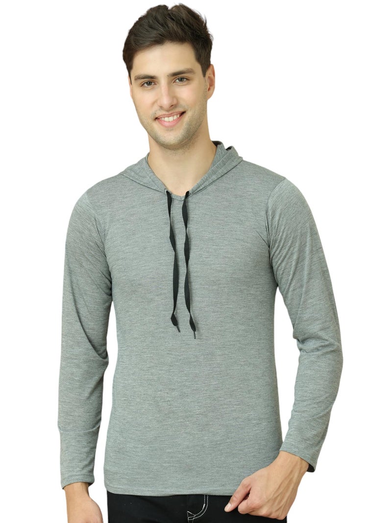 Mack JONNEY Cotton Regular Fit Grey Men Fullsleeve Hooded Neck Sweatshirt (Pack of 1)-T_10_MLG0001-XL - Image 1