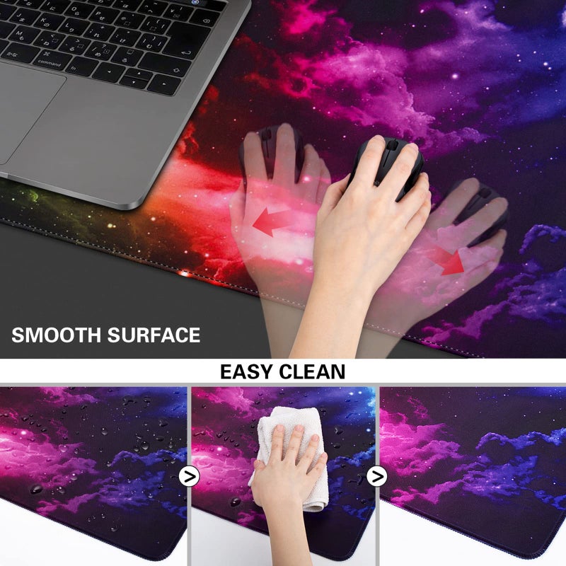 Canjoy Gaming Mouse Pad, XL Large Extended Keyboard Mouse Mat Big Computer Desk Pad with Non-Slip Base and Stitched Edge for Home Office Gaming Work 31.5x15.7inch - Image 4