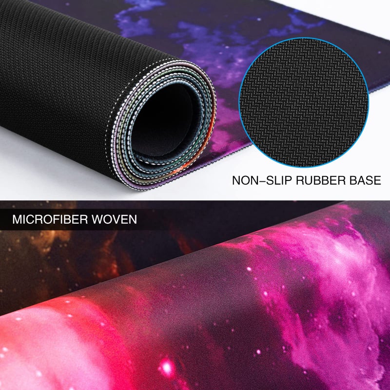 Canjoy Gaming Mouse Pad, XL Large Extended Keyboard Mouse Mat Big Computer Desk Pad with Non-Slip Base and Stitched Edge for Home Office Gaming Work 31.5x15.7inch - Image 3