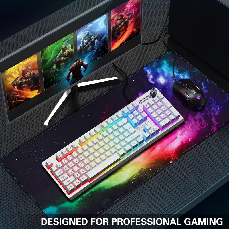 Canjoy Gaming Mouse Pad, XL Large Extended Keyboard Mouse Mat Big Computer Desk Pad with Non-Slip Base and Stitched Edge for Home Office Gaming Work 31.5x15.7inch - Image 5