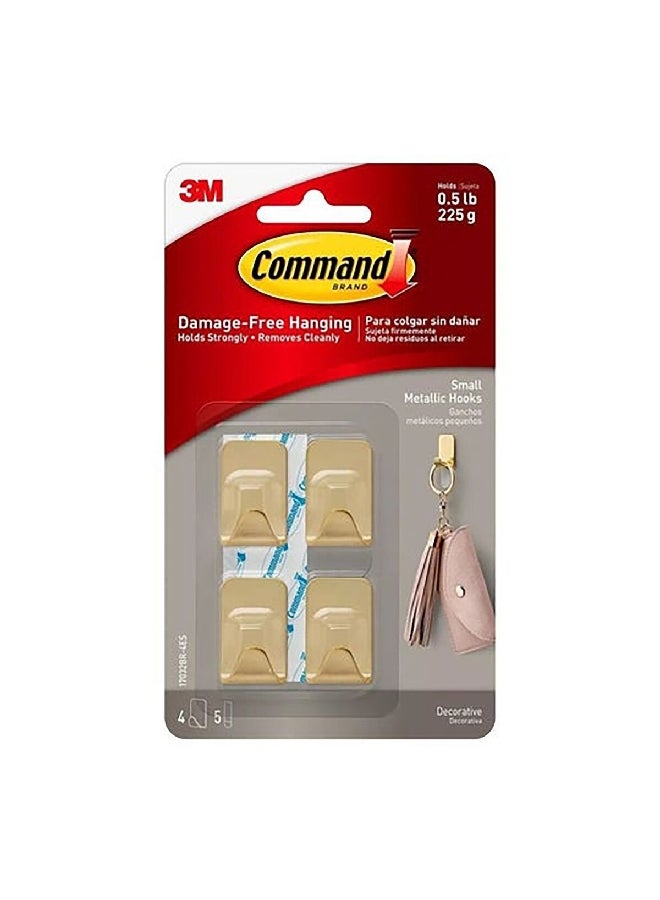 Command 4-Piece Hook Metallic Gold 17 x 1.8 x 9.6 cm UU010032918  - Image 3