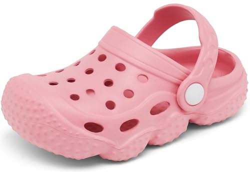 ChayChax Kid's Garden Clogs Cute Slides Sandals Toddlers Beach Pool Shower Shoes with Non-Slip Sole,Toddler 8,Pink A - Image 5