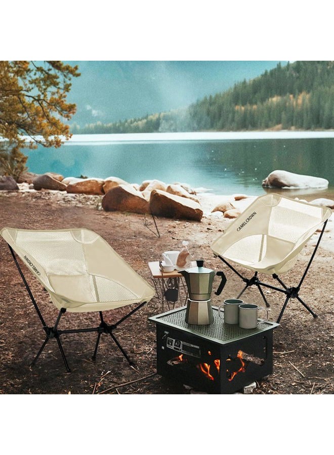 CAMEL CROWN Portable Camping Chair Lightweight Compact Folding Chair Mesh for Outdoor Camp Travel Beach Picnic Festival Hiking Backpacking White - Image 2