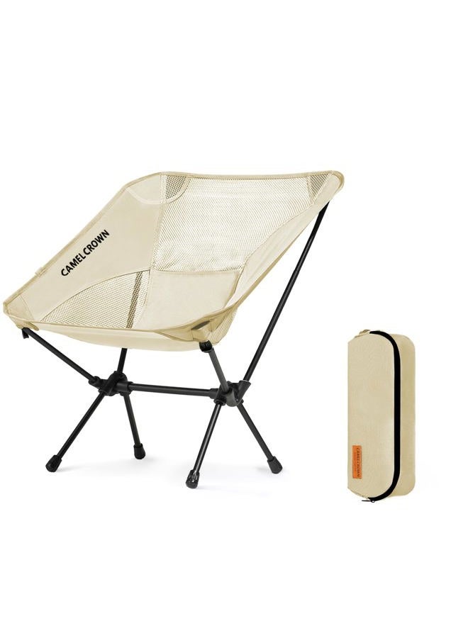CAMEL CROWN Portable Camping Chair Lightweight Compact Folding Chair Mesh for Outdoor Camp Travel Beach Picnic Festival Hiking Backpacking White - Image 1