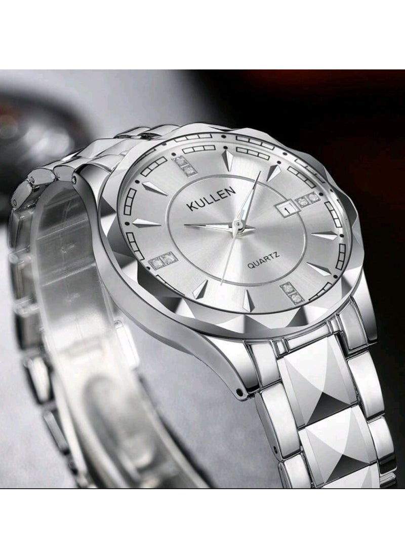 KULLEN A luxurious watch for men, made of stainless steel bracelet, sports, business, elegance, casual, circular scorpions, working with Quartz movement - Image 2