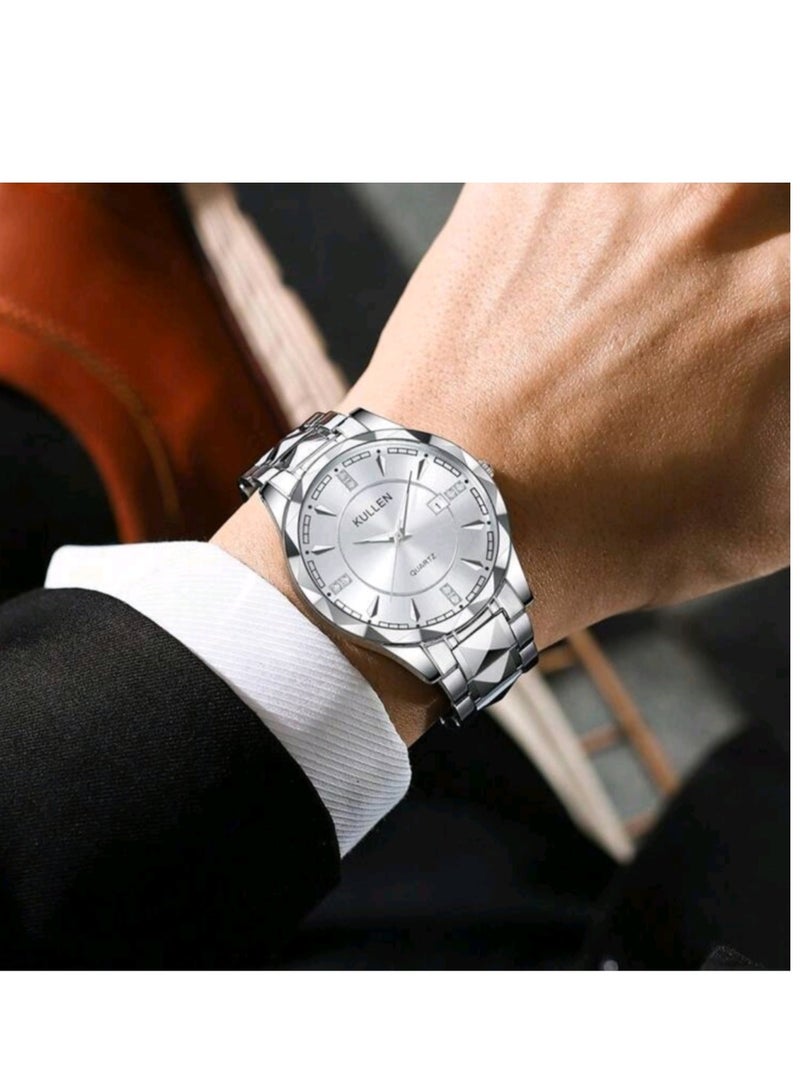 KULLEN A luxurious watch for men, made of stainless steel bracelet, sports, business, elegance, casual, circular scorpions, working with Quartz movement - Image 4
