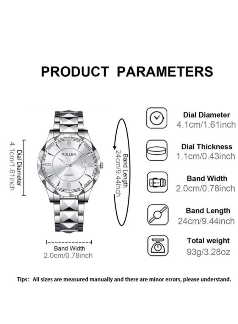 KULLEN A luxurious watch for men, made of stainless steel bracelet, sports, business, elegance, casual, circular scorpions, working with Quartz movement - Image 5