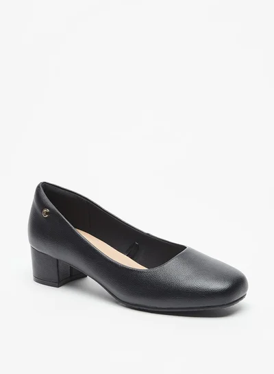Le Confort Textured Slip-On Shoes with Block Heels