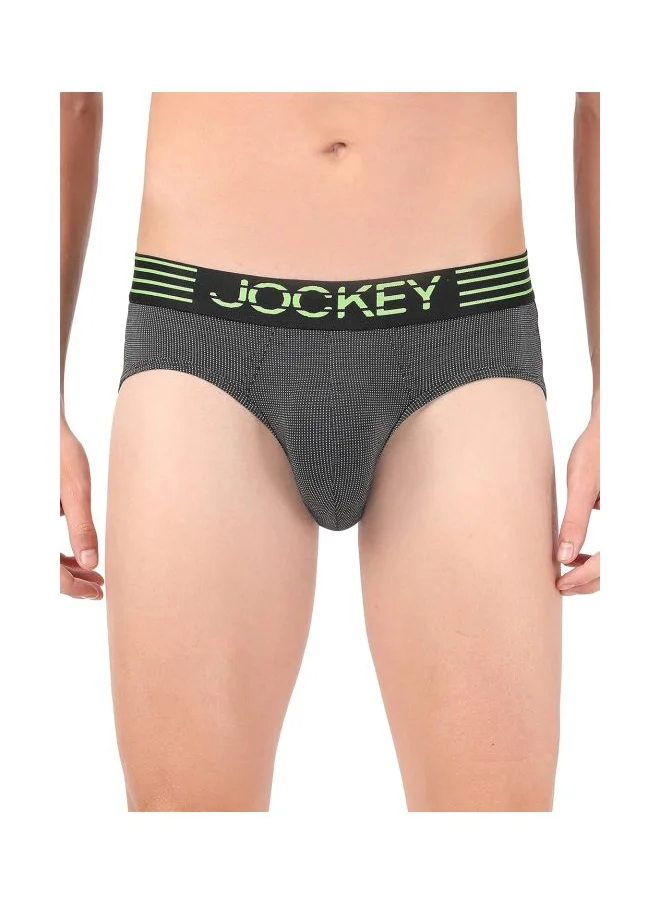 جوكي Jockey Men Microfiber Breathable Mesh Nylon Briefs with Enhanced Cooling Designed for Workouts and All Day Wear MM04 Black L