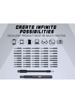 INICIO INICIO 50 in 1 Multi Function Precision Screwdriver Tool Kit With 48 Deep Hole S2 Bits Extension Rod For Electronics Repair of iPhone MacBook Mobile Laptop Tablet Display Black Aluminum Alloy  - Image 4