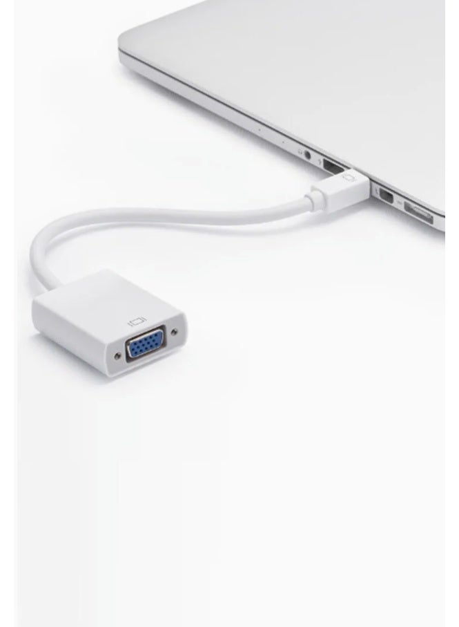 FUJISHKA Mini DisplayPort to VGA Adapter – White – 1080p – Thunderbolt to VGA Monitor Adapter – Mini DP to VGA Converter  - Image 4