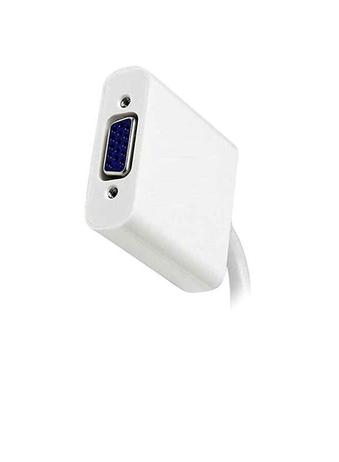 FUJISHKA Mini DisplayPort to VGA Adapter – White – 1080p – Thunderbolt to VGA Monitor Adapter – Mini DP to VGA Converter  - Image 2