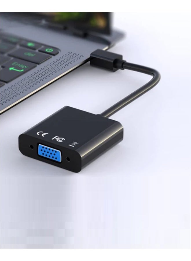 FUJISHKA Mini DisplayPort to VGA Adapter – Blsck – 1080p – Mini DP to VGA Converter - Image 5