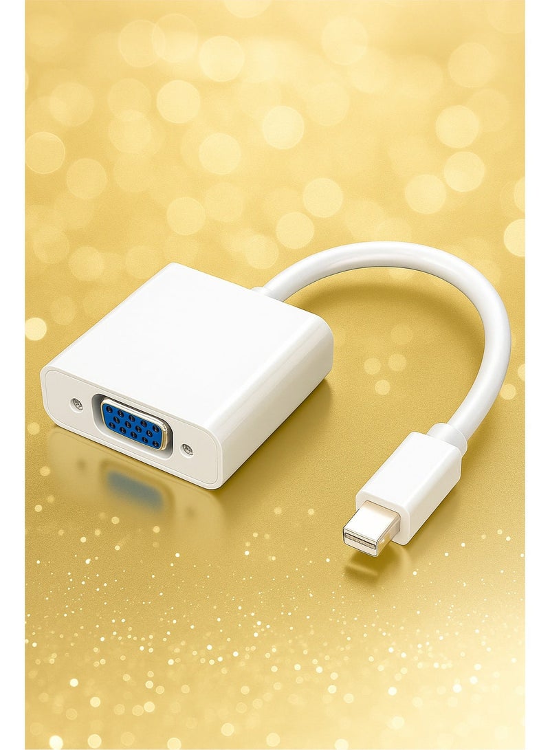 FUJISHKA Mini DisplayPort to VGA Adapter – white – 1080p – Mini DP to VGA Converter - Image 1