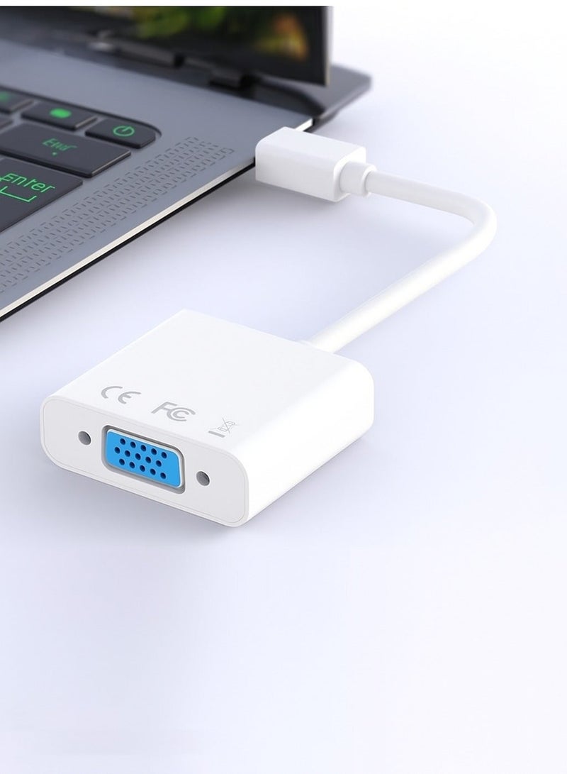 FUJISHKA Mini DisplayPort to VGA Adapter – white – 1080p – Mini DP to VGA Converter - Image 5