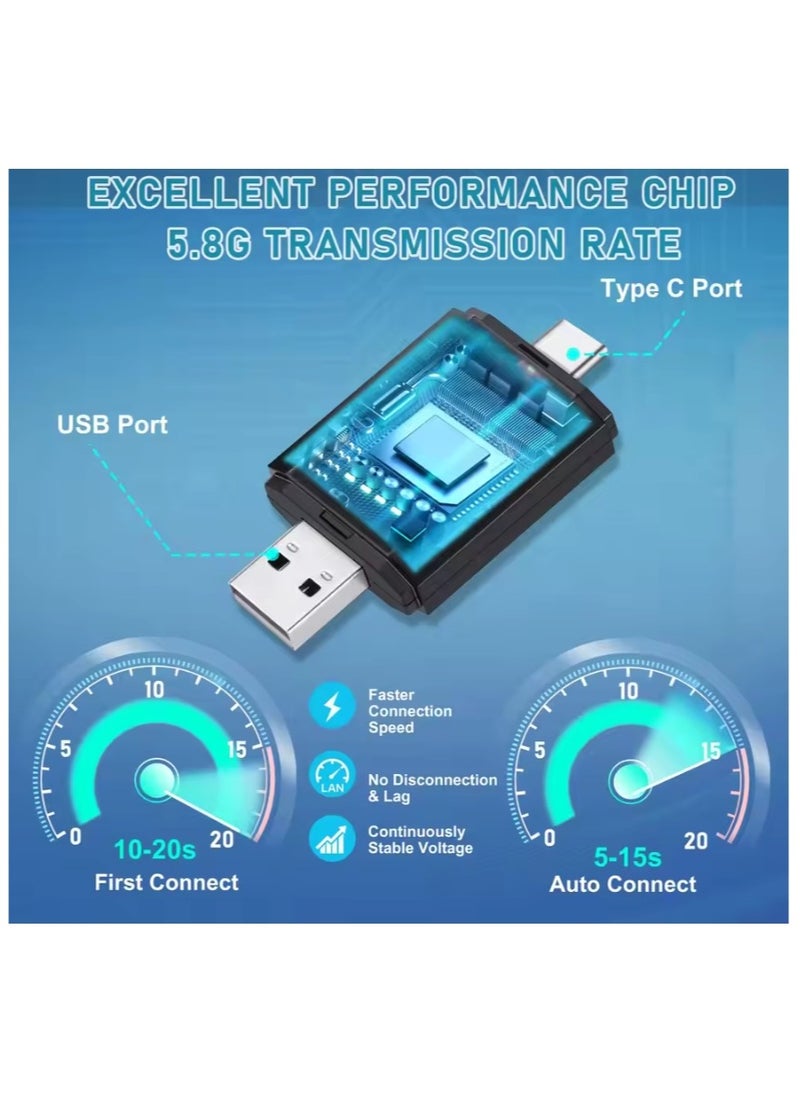 2 In 1 Mini Carplay Wireless Adapter Seamless Integration Android Auto For Apple USB Type-C Dongle In Universal Car
