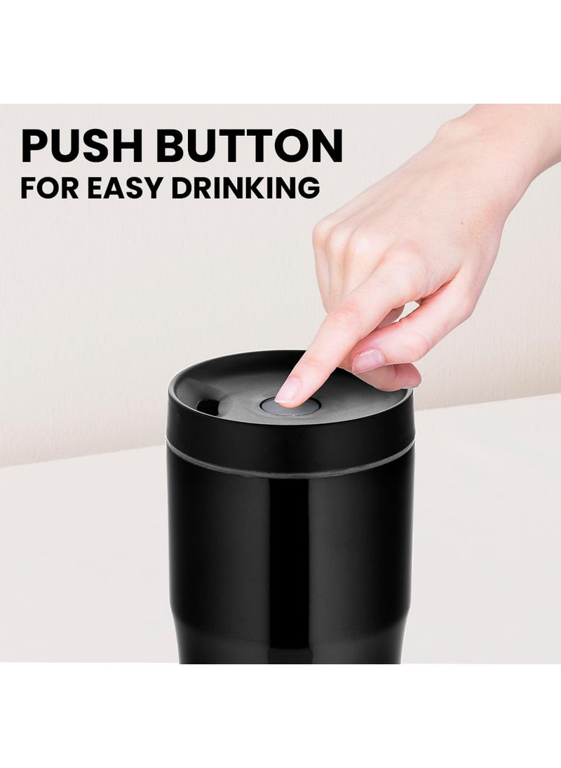 BOROSIL Borosil Hydra Hike 500ml Stainless Steel Flask Tumbler | Double Wall Vacuum Insulated | 9 Hrs Hot & 13 Hrs Cold | Leakproof & Wide Mouth | Fits in Car Holders, for Home, Office, Sports, Black  - Image 5