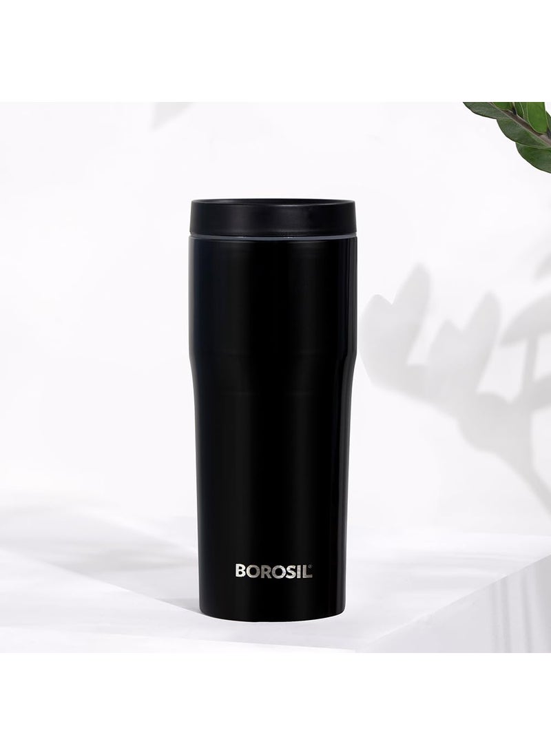 BOROSIL Borosil Hydra Hike 500ml Stainless Steel Flask Tumbler | Double Wall Vacuum Insulated | 9 Hrs Hot & 13 Hrs Cold | Leakproof & Wide Mouth | Fits in Car Holders, for Home, Office, Sports, Black  - Image 2