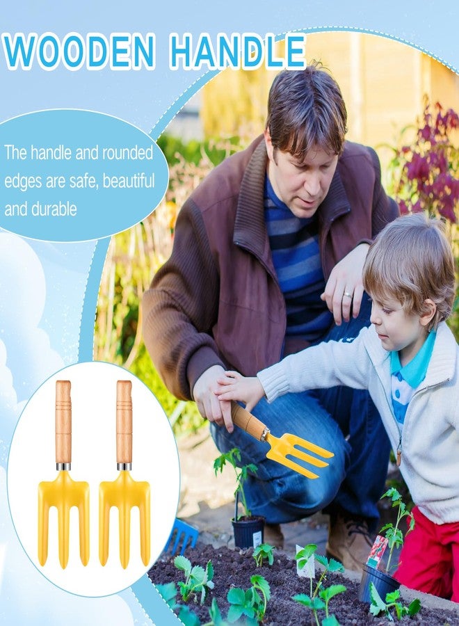 Motionchic 8" Kids Gardening Tools, Metal Beach Sandbox Digging Toys with Wooden Handle, Including Shovel, Rake, Fork and Trowel, Garden Sand Snow Tools for Children Gift Outdoor Gardening(48 Pcs) - Image 4