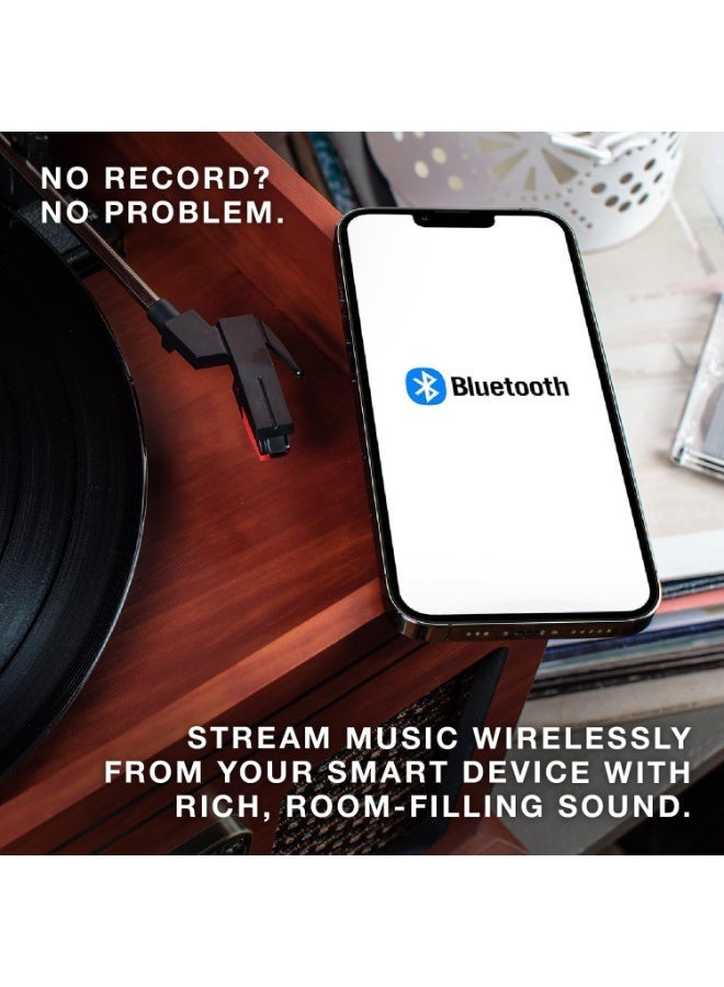 Victrola The Quincy 6 in 1 Music Center Bluetooth Record Player with Built-In Speakers - Natural - Image 5