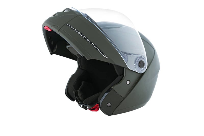 STUDDS Ninja Elite SUPER Flip Up Full Face Helmet (Military Green, XL) - Image 1