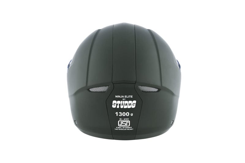 STUDDS Ninja Elite SUPER Flip Up Full Face Helmet (Military Green, XL) - Image 4