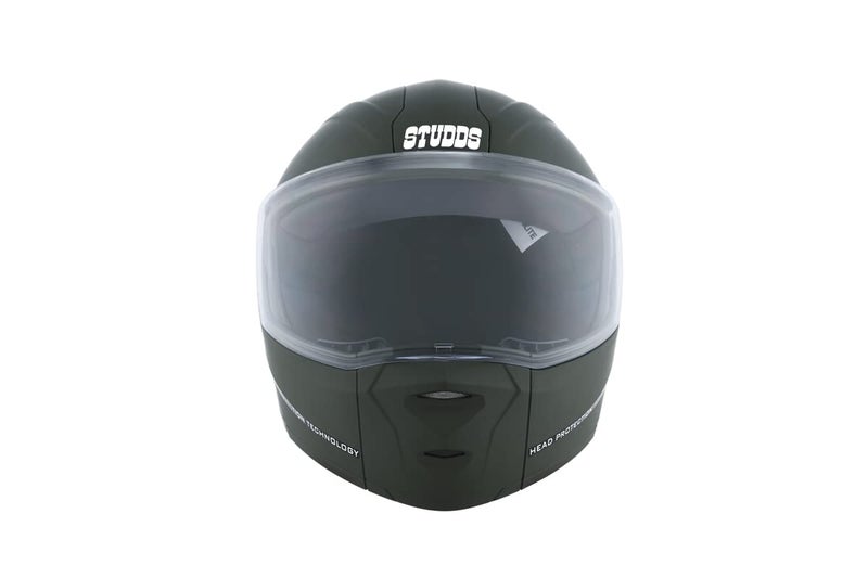 STUDDS Ninja Elite SUPER Flip Up Full Face Helmet (Military Green, XL) - Image 2