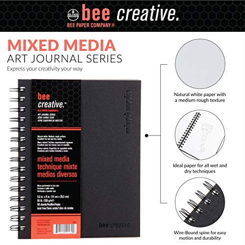 Bee Paper Company Bee Paper - 5.5" x 8" Creative Mixed Media Art Journal - Image 3