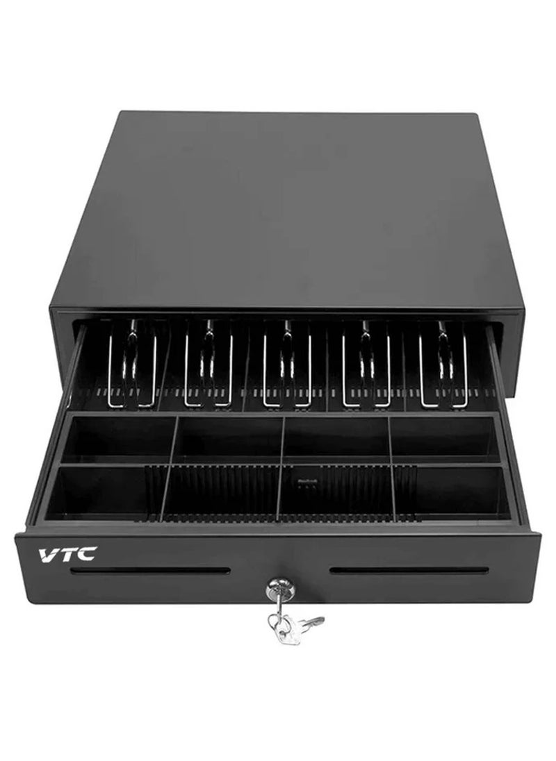 VTC - Lightweight cash drawer with 8 slots for coins 5 for banknotes (adjustable) USB - Image 1