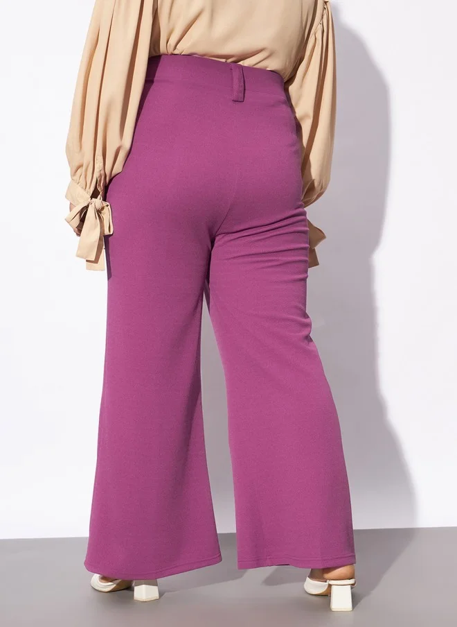 ساسافراس Pink Bootcut Trousers for Women