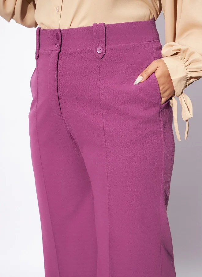 ساسافراس Pink Bootcut Trousers for Women