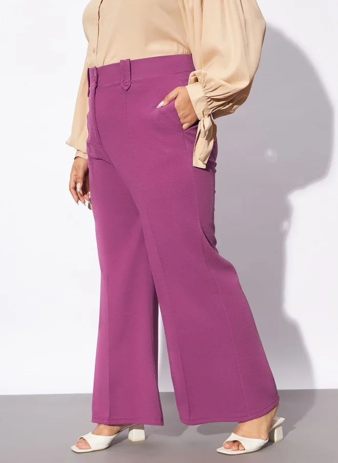 SASSAFRAS Pink Bootcut Trousers for Women