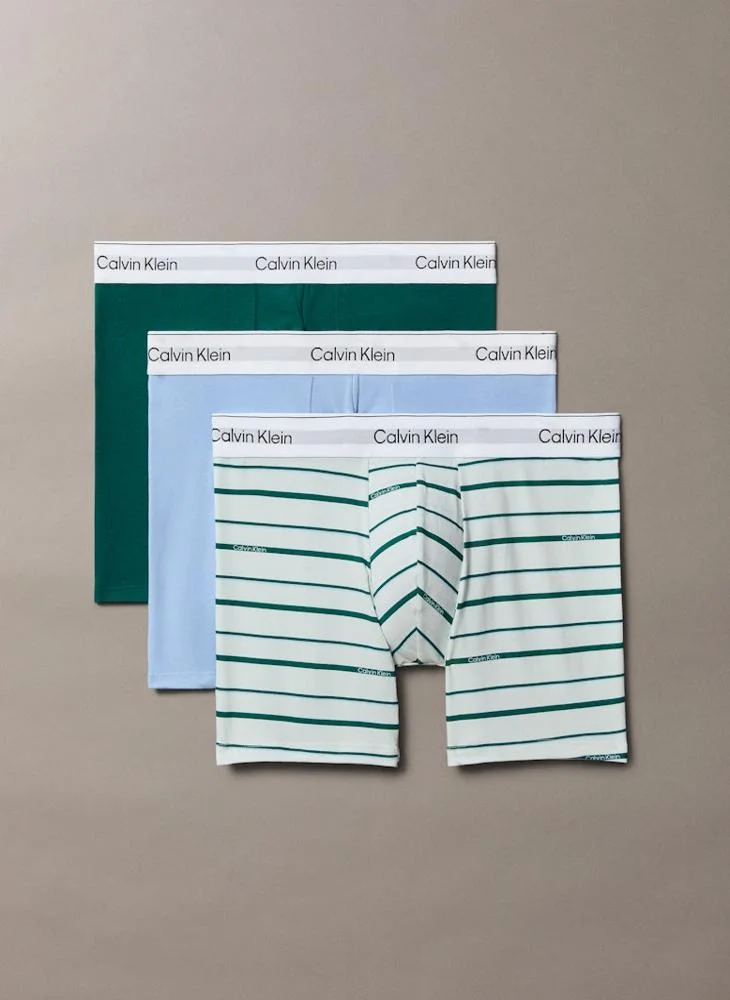 CALVIN KLEIN 3 Pack Boxer Briefs - Icon Cotton Stretch