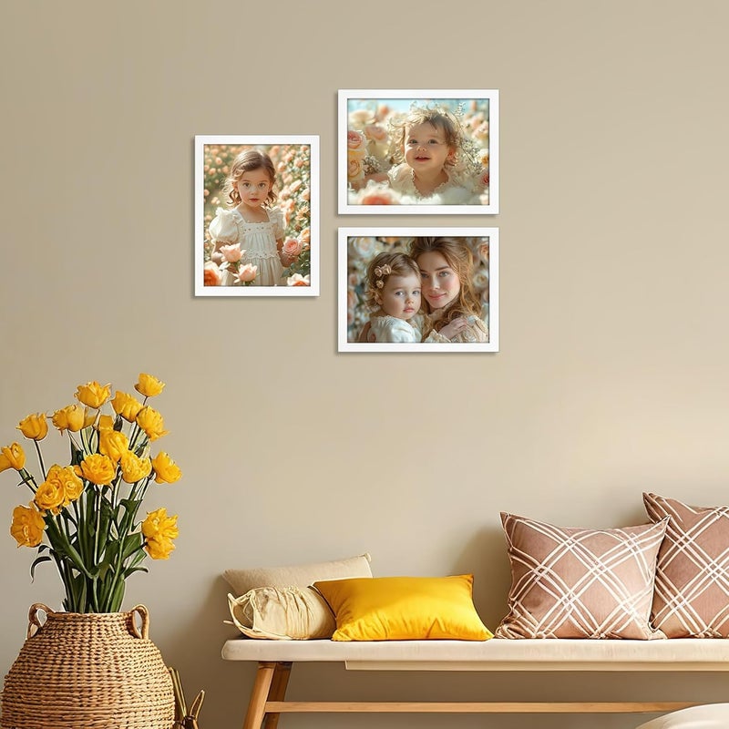 جيفت جاردن إطار الصورة الأبيض Giftgarden مقاس 15 × 20 سم، إطار صورة عصري للصور واللوحات مقاس 20 × 15، تصميم أملس نحيف، حامل جدار أو طاولة - فردي - Image 4