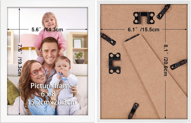 جيفت جاردن إطار الصورة الأبيض Giftgarden مقاس 15 × 20 سم، إطار صورة عصري للصور واللوحات مقاس 20 × 15، تصميم أملس نحيف، حامل جدار أو طاولة - فردي - Image 2
