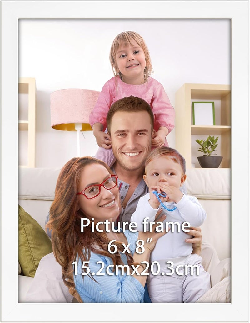 جيفت جاردن إطار الصورة الأبيض Giftgarden مقاس 15 × 20 سم، إطار صورة عصري للصور واللوحات مقاس 20 × 15، تصميم أملس نحيف، حامل جدار أو طاولة - فردي - Image 1