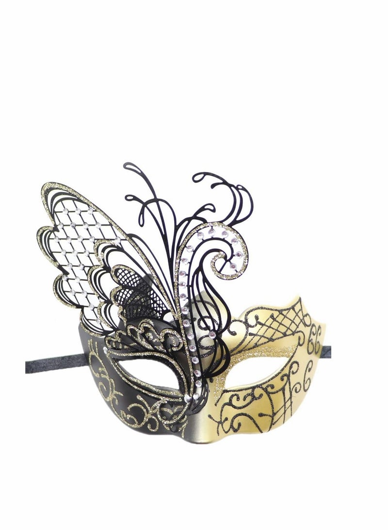 Y&D Couple Masquerade Mask 2 Pcs Venetian Party Costume Mardi Gras Costumes Supplies Accessory Set  - Image 4