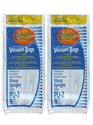 EnviroCare Replacement Micro Filtration Vacuum Cleaner Dust Bags made to fit Sharp PU-2 Uprights 18 Pack - Image 1