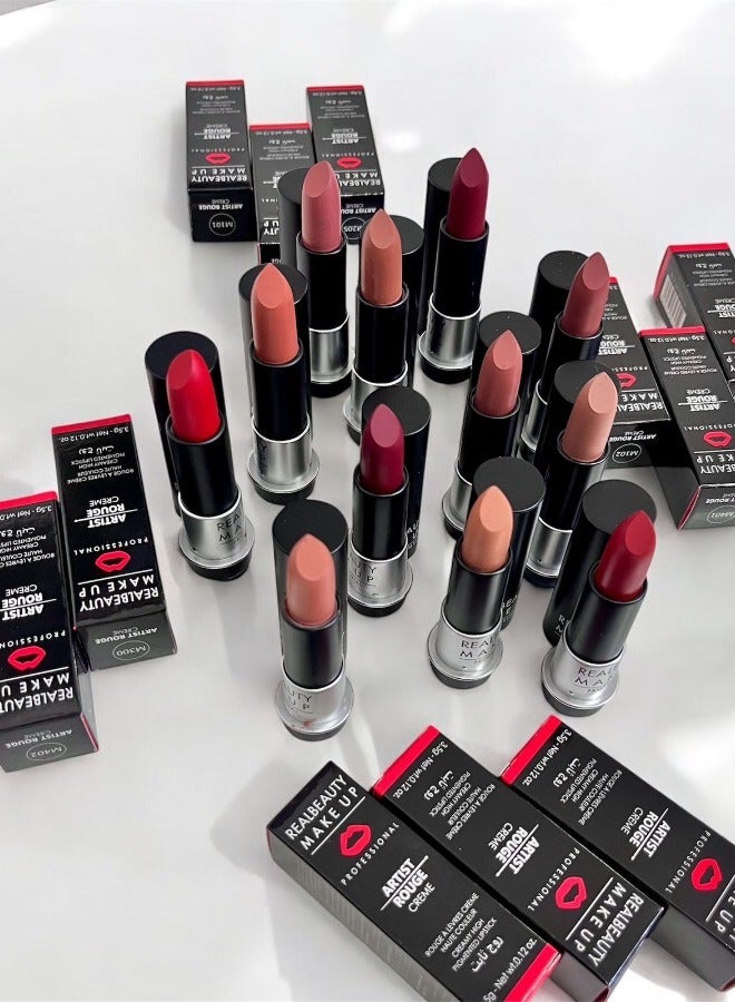 ريال بيوتي أحمر شفاه كريمي ثابت – مجموعة من 12 لونًا فاخرًا - Image 2