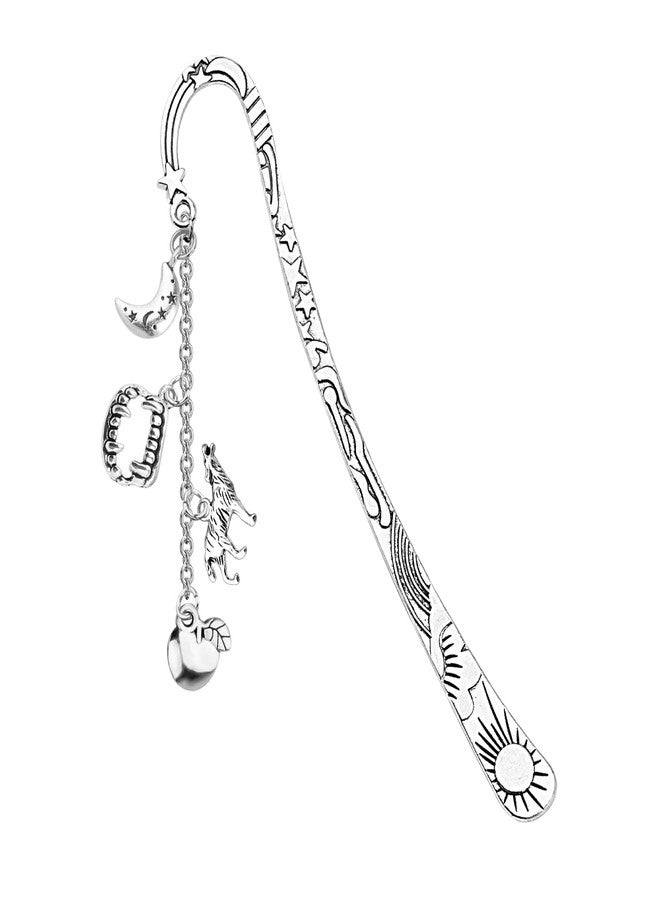FAADBUK Edward and Bella Lover gift Jacob Fan Gift Werewolf Charm Vampire Bookmark for Twihard (Moon Bookmark) - Image 1