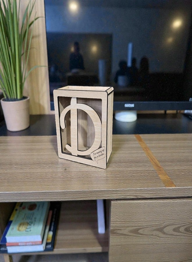 LACUM® Letter Piggy Bank - Custom Wooden Money Bank for Kids & Adults - Sunmica Coated Engineering Wood with Transparent Acrylic Front - Unique Gifts (Letter D) - Image 5